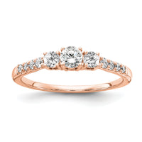 14kr TRUE ORIGIN Lab Grown Diamond VS+ F+ 1/2 ctw 3 Stone Plus Band-RM4228