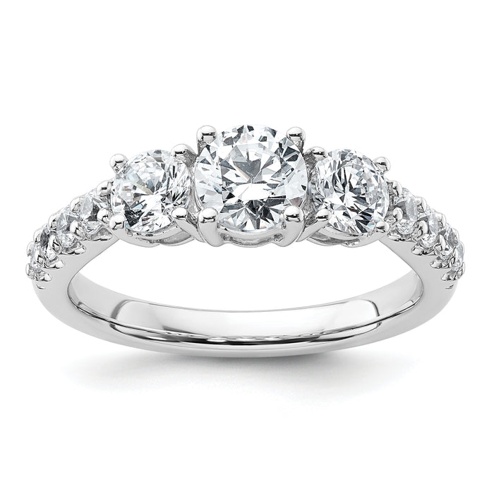14kw 1 1/2ct Lab Grown Diamond VS+ F+ Round Comp 3 Stone Eng Ring-RM4228-150-WLD