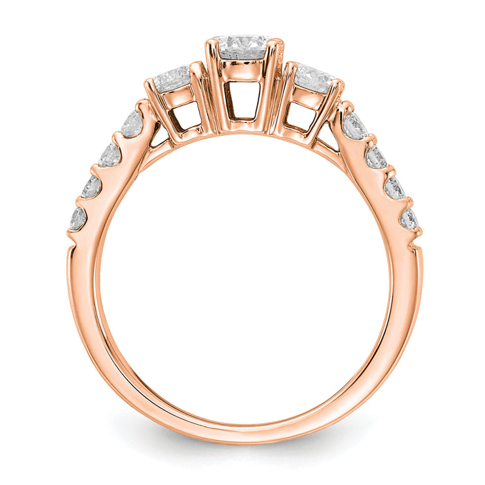 14kr Lab Grown Diamond VS/SI+ G+ 3-Stone Engagement Ring-RM4228E