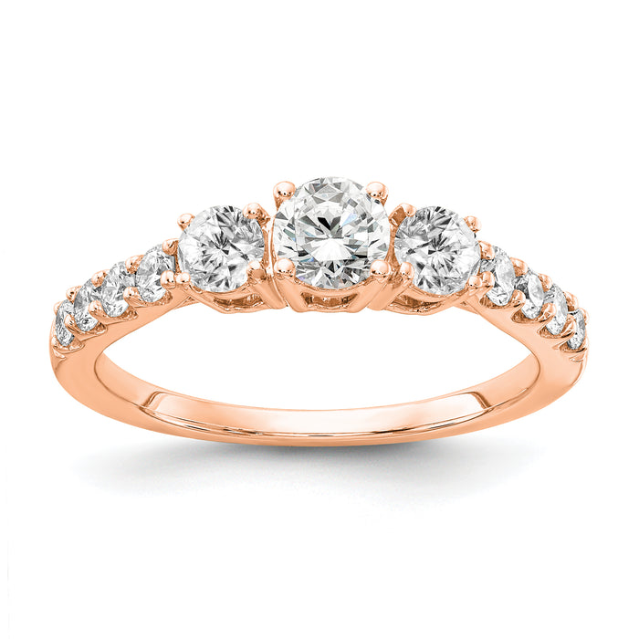 14kr Lab Grown Diamond VS/SI+ G+ 3-Stone Engagement Ring-RM4228E-100-7CRLG