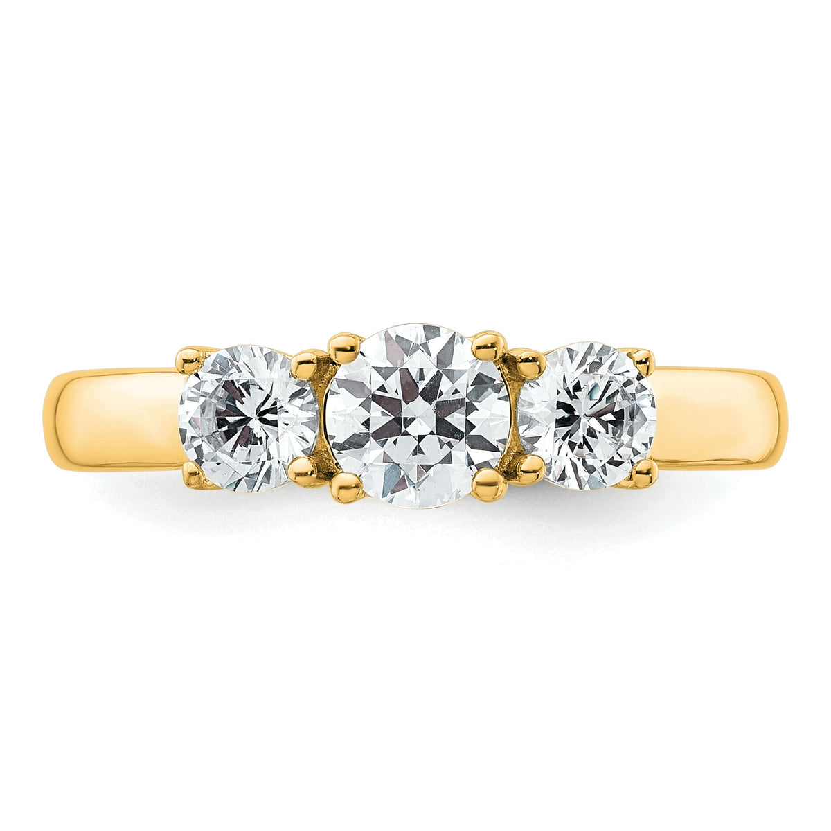 14k 1 ct Lab Grown Diamond VS+ F+ 3 Stone Complete Engagement Ring-RM4229