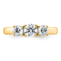 14k 1 ct Lab Grown Diamond VS+ F+ 3 Stone Complete Engagement Ring-RM4229