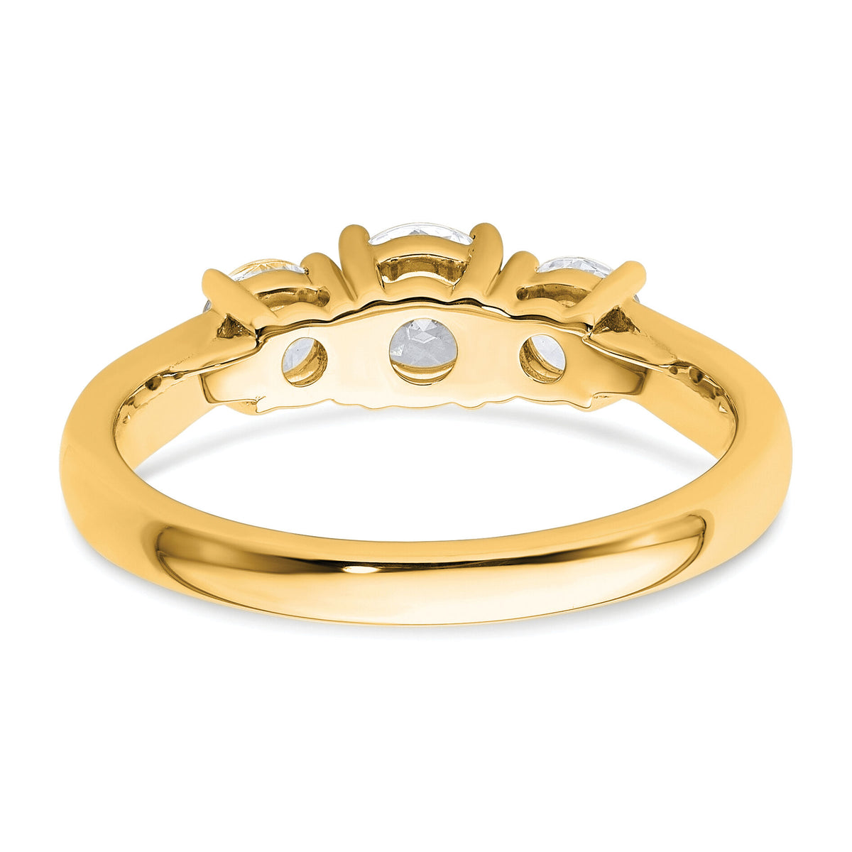 14k 1 ct Lab Grown Diamond VS+ F+ 3 Stone Complete Engagement Ring-RM4229