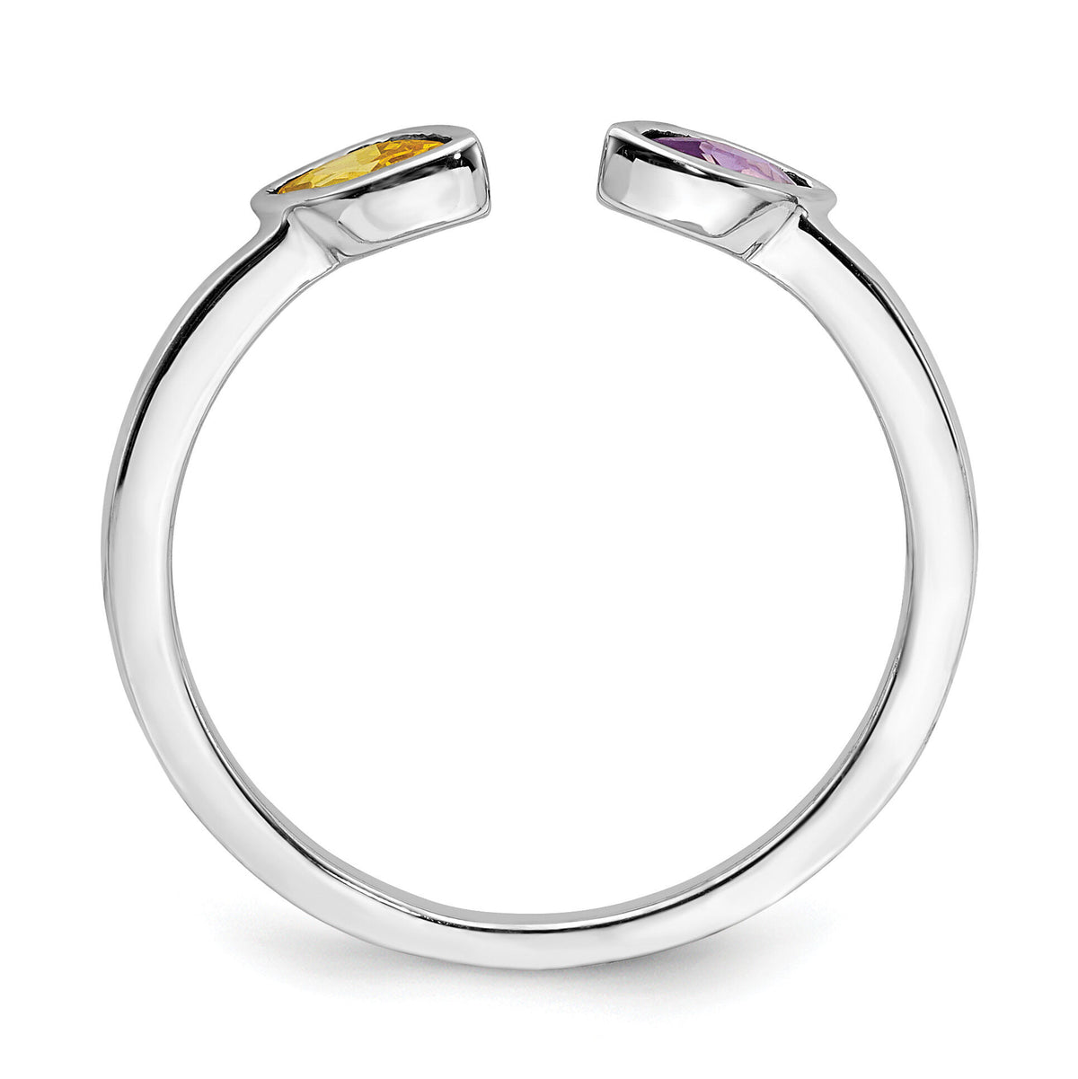 14k White Gold Marquise Amethyst and Citrine Ring-RM4296