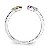 14k White Gold Marquise Amethyst and Citrine Ring-RM4296