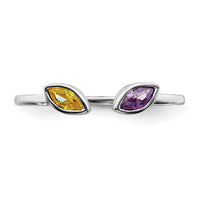 14k White Gold Marquise Amethyst and Citrine Ring-RM4296