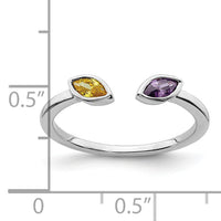 14k White Gold Marquise Amethyst and Citrine Ring-RM4296