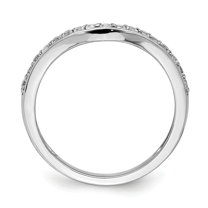 14k White Gold Diamond Ring Guard-RM4301