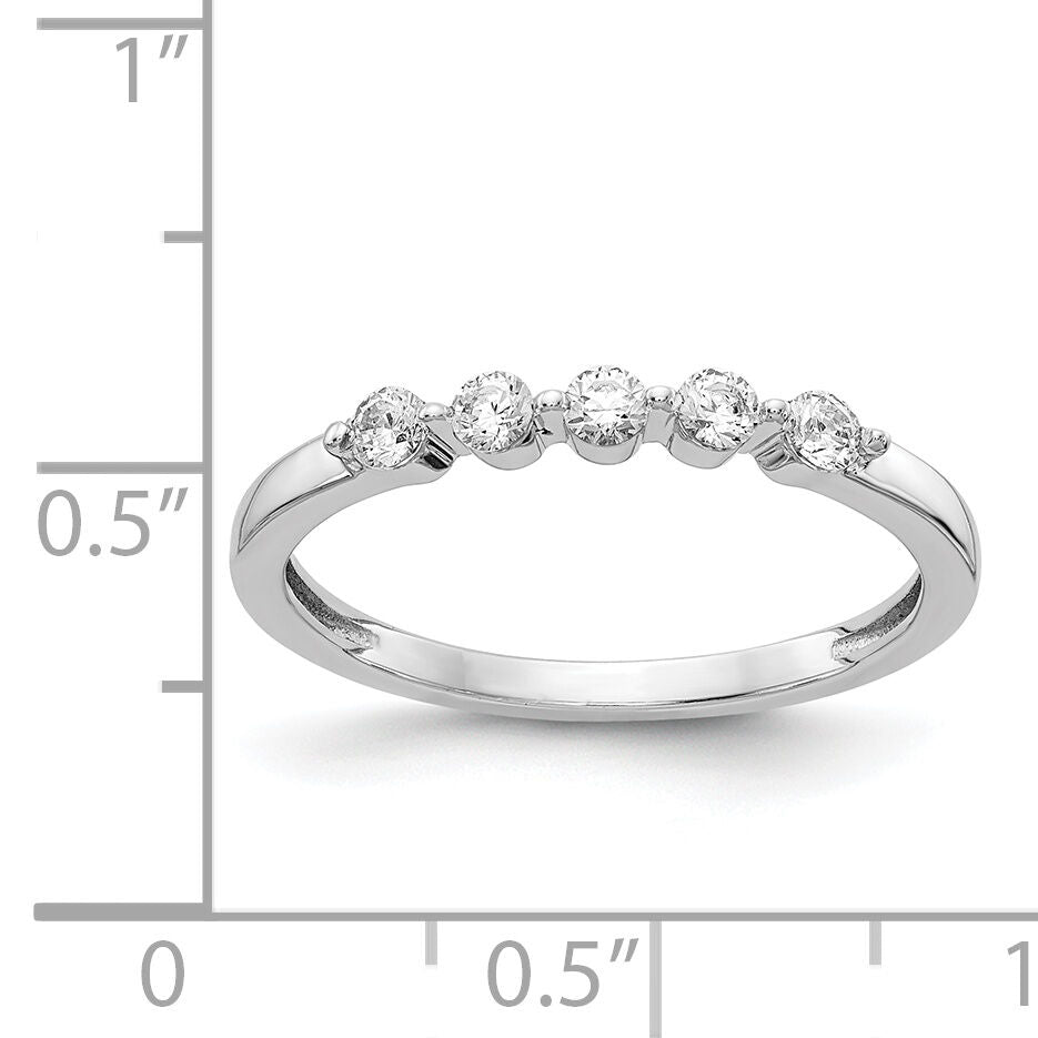 14k White Gold 5-stone Diamond Ring-RM4310