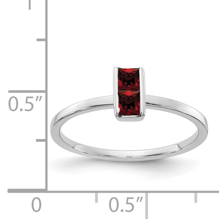 14k White Gold Garnet Ring-RM4324