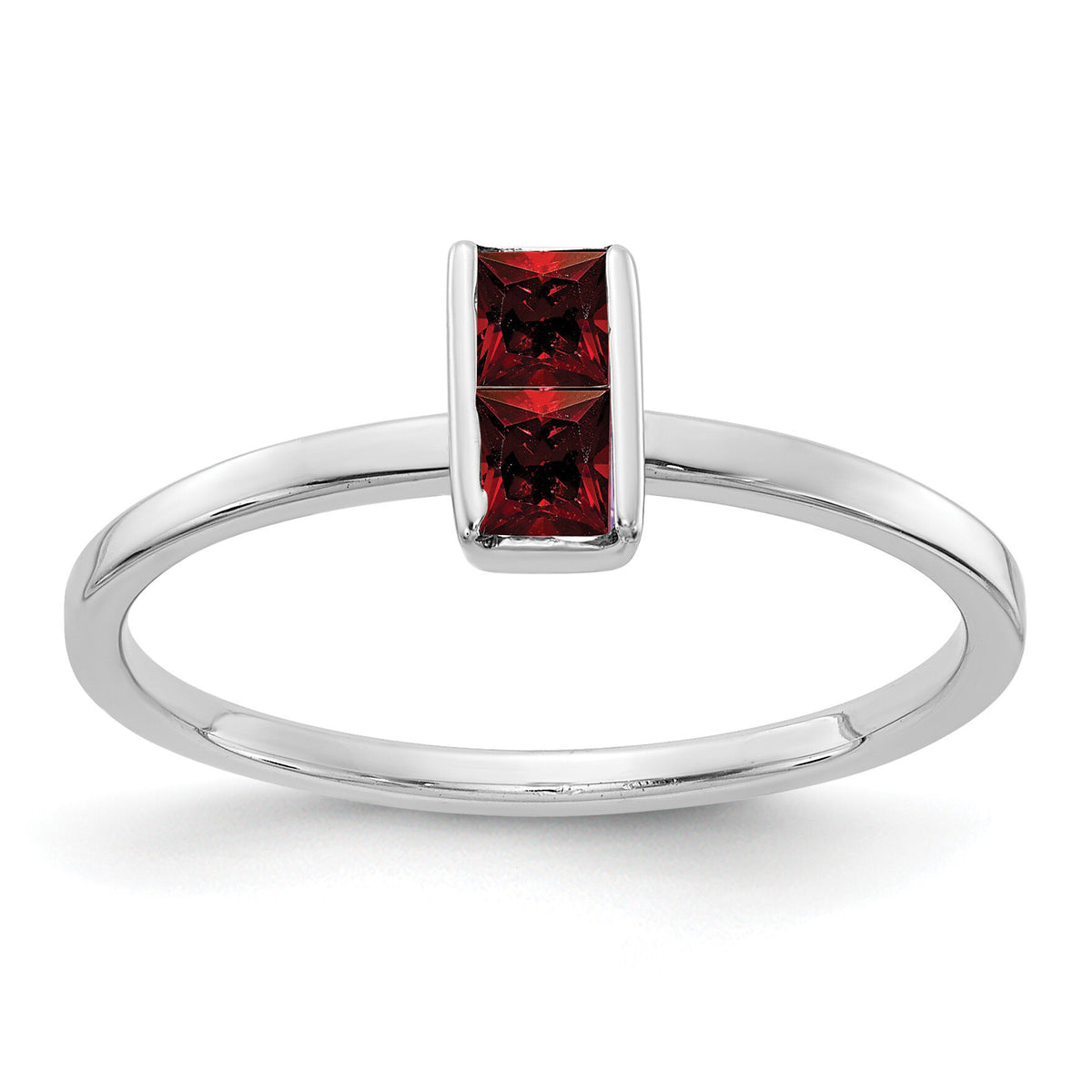 14k White Gold Garnet Ring-RM4324