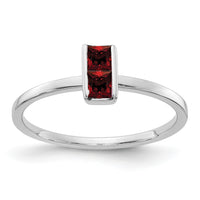 14k White Gold Garnet Ring-RM4324