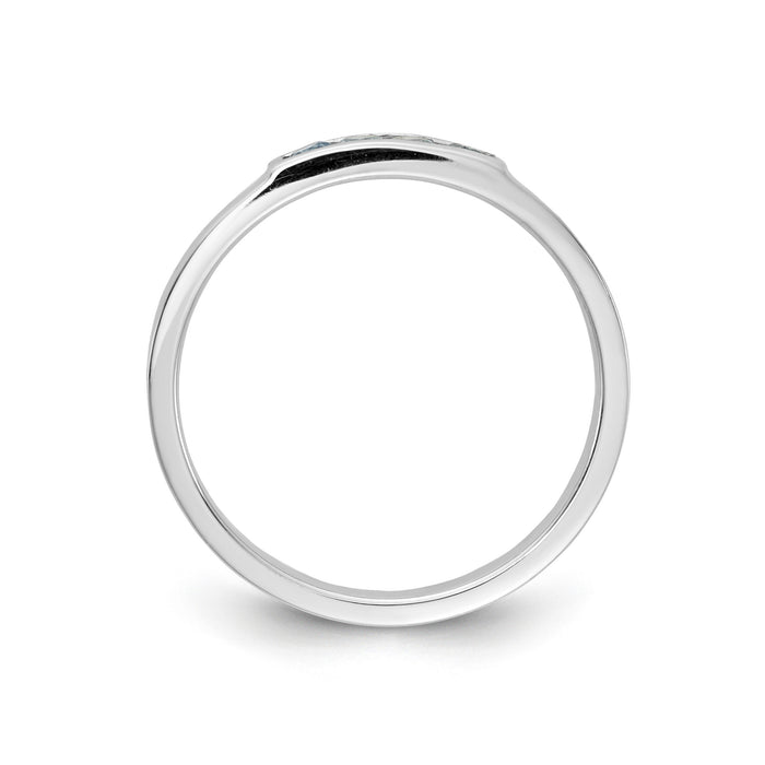 14k White Gold 4-stone Blue Topaz Band-RM4325