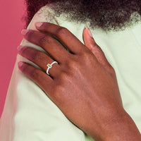 14k White Gold Bezel-set Peridot Ring-RM4329