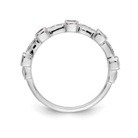 14k White Gold Fancy Diamond and Ruby Ring-RM4331