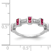 14k White Gold Fancy Diamond and Ruby Ring-RM4331