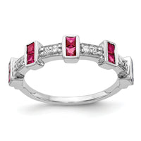 14k White Gold Fancy Diamond and Ruby Ring-RM4331