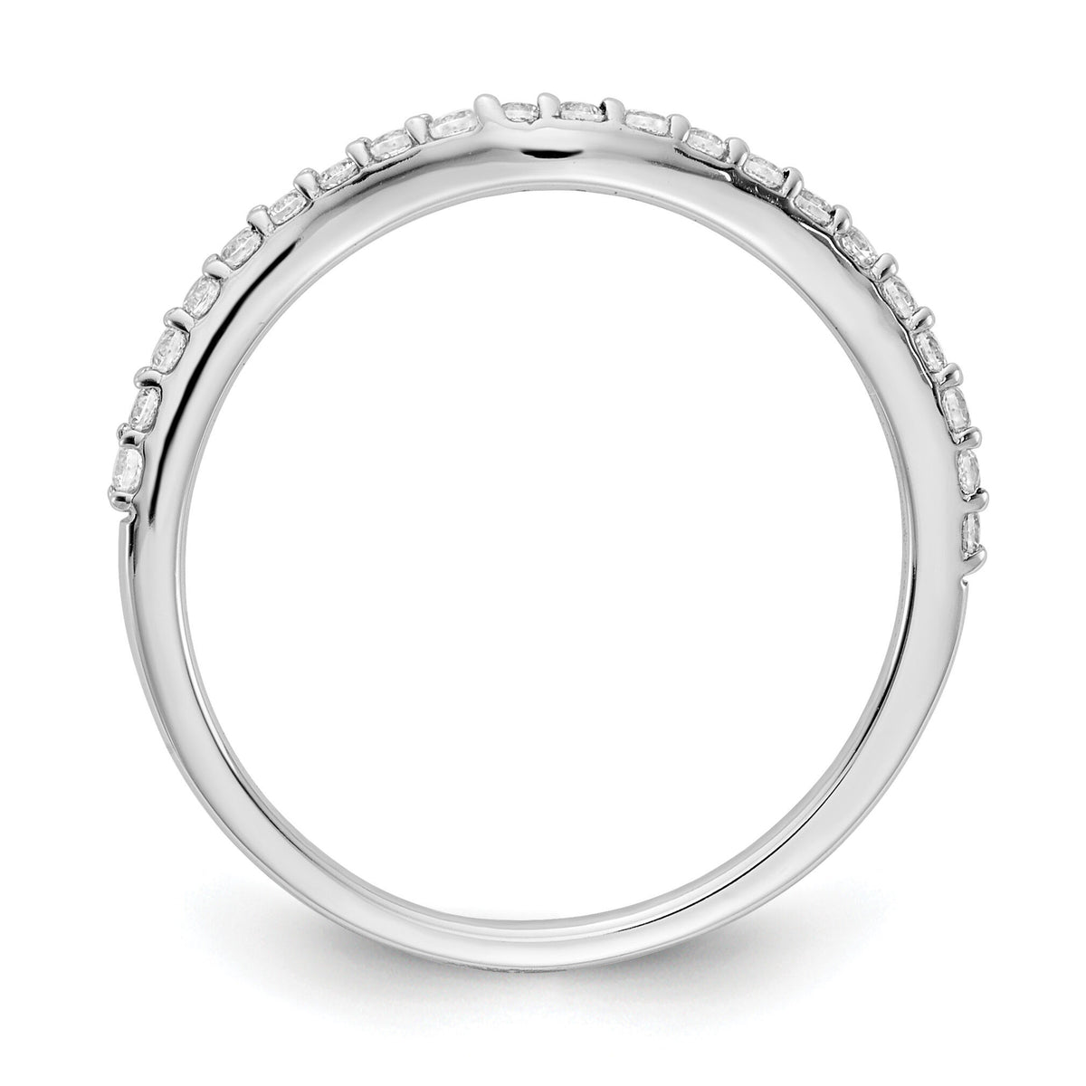 14k White Gold Curved Diamond Ring-RM4333