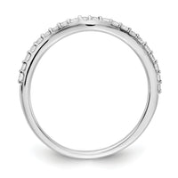 14k White Gold Curved Diamond Ring-RM4333