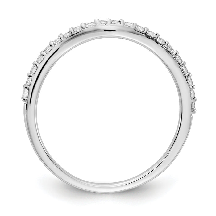 14k White Gold Curved Diamond Ring-RM4333