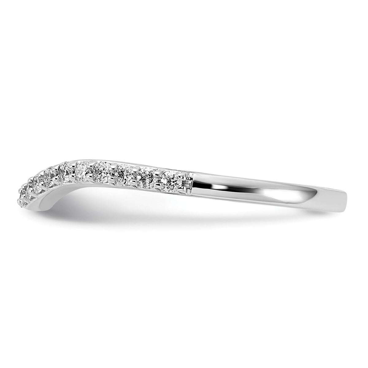 14k White Gold Curved Diamond Ring-RM4333
