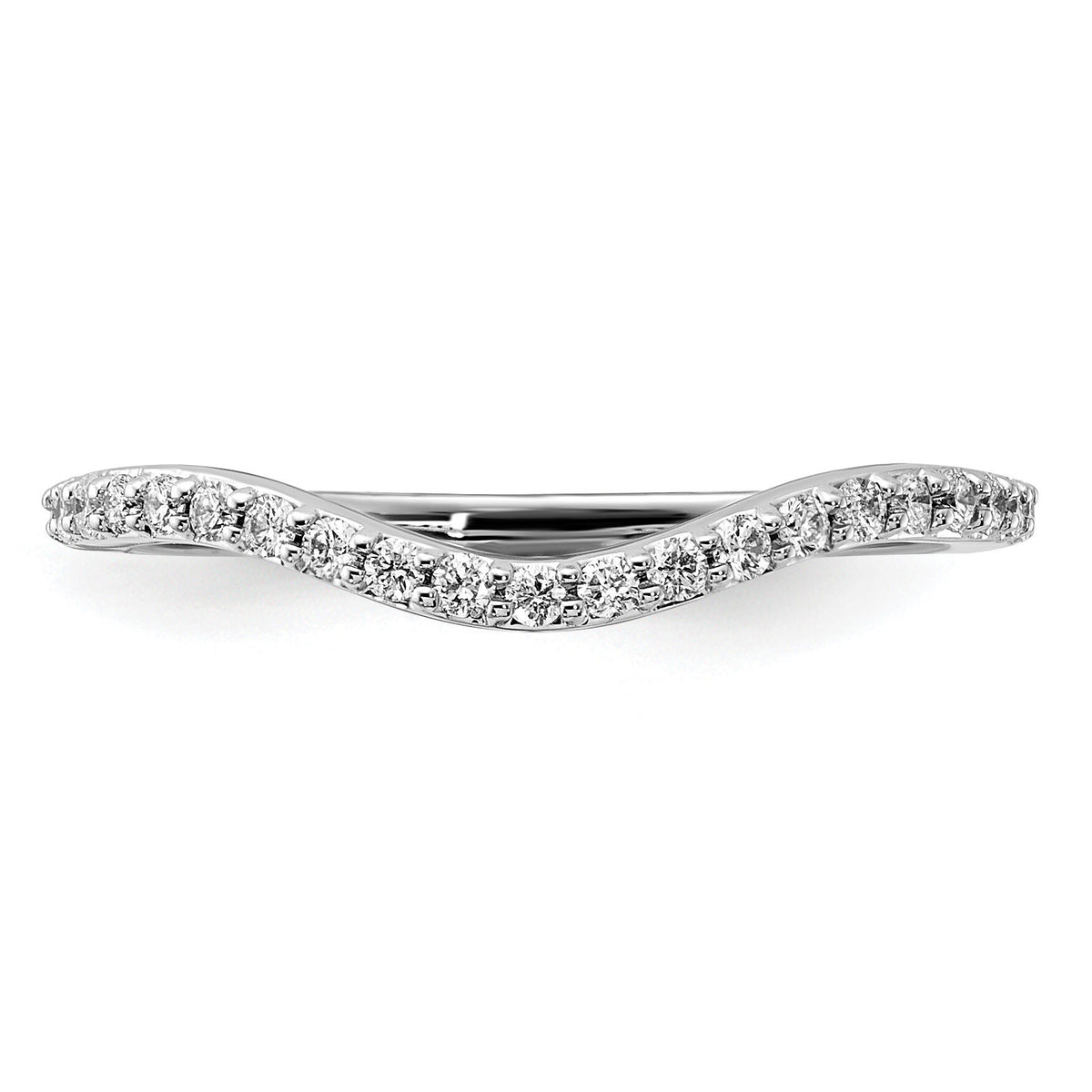 14k White Gold Curved Diamond Ring-RM4333