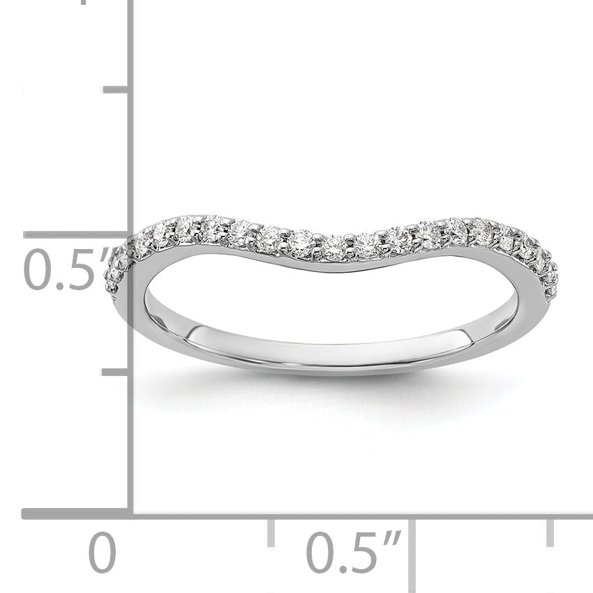 14k White Gold Curved Diamond Ring-RM4333
