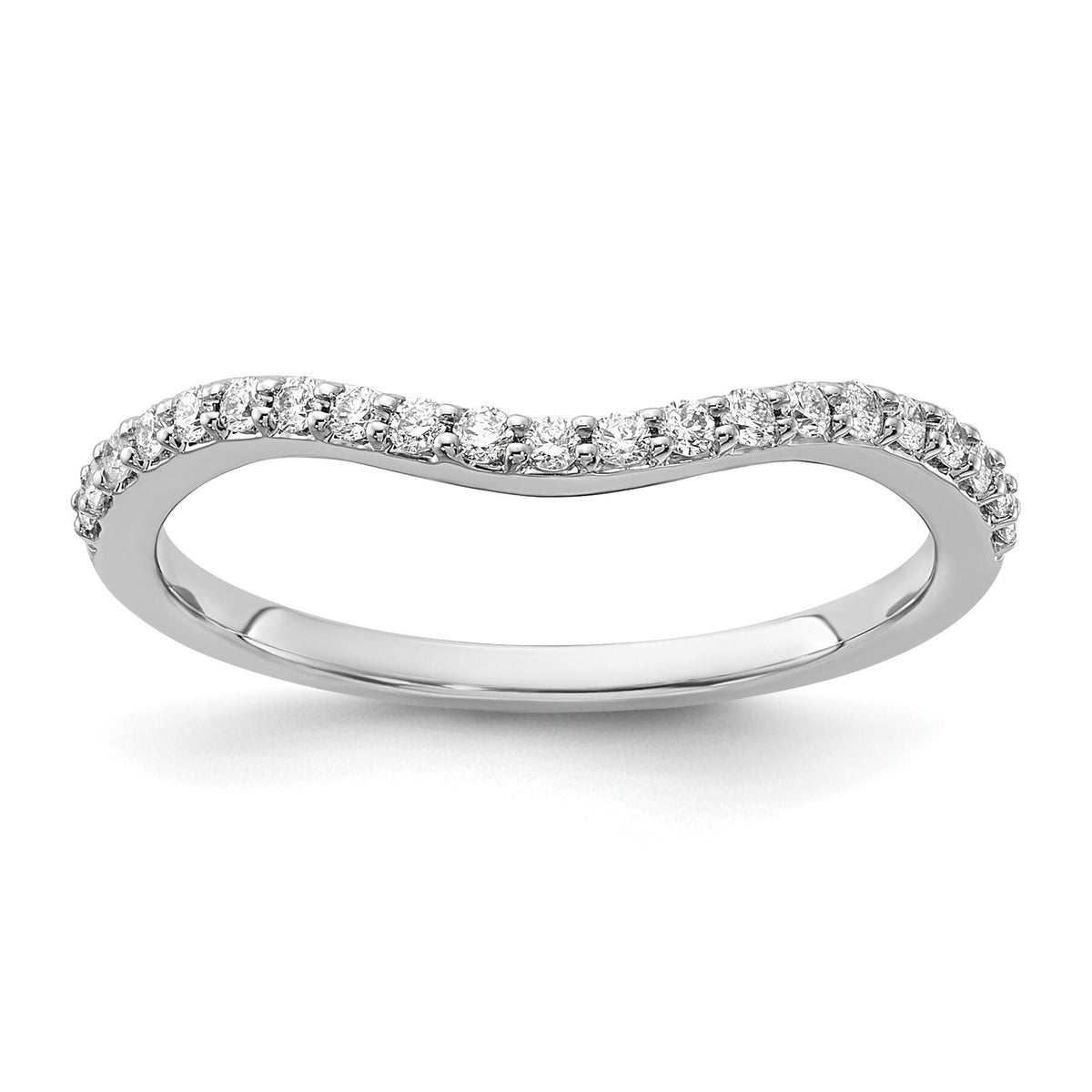 14k White Gold Curved Diamond Ring-RM4333