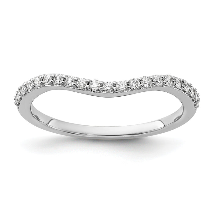 14k White Gold Curved Diamond Ring-RM4333