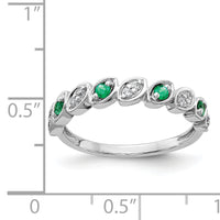 14k White Gold Fancy Diamond and Emerald Ring-RM4334