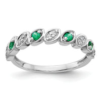 14k White Gold Fancy Diamond and Emerald Ring-RM4334