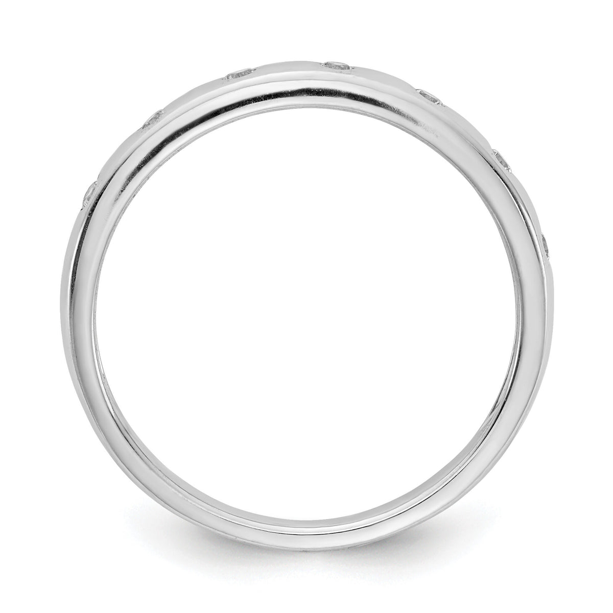 14k White Gold 7-stone Diamond Band-RM4335
