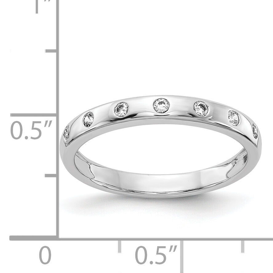 14k White Gold 7-stone Diamond Band-RM4335