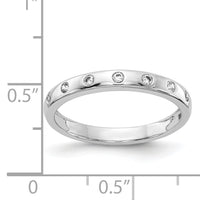 14k White Gold 7-stone Diamond Band-RM4335