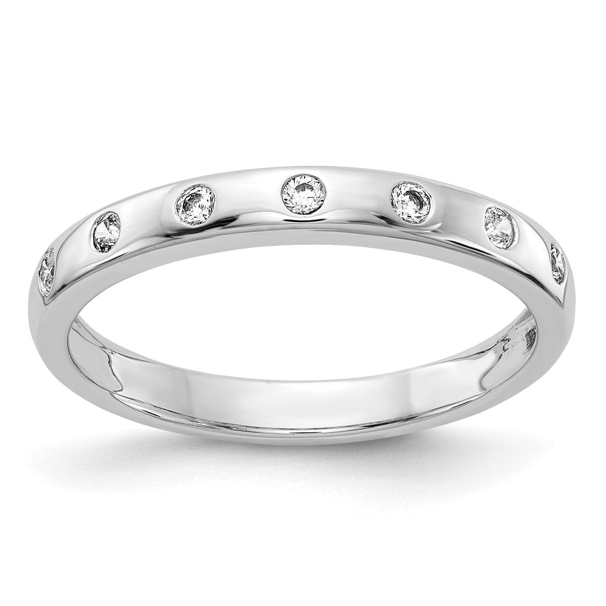 14k White Gold 7-stone Diamond Band-RM4335
