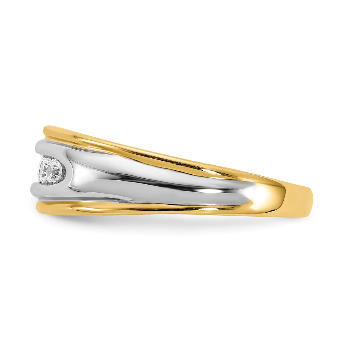 14k Two-tone Diamond Men's Ring-RM4413B
