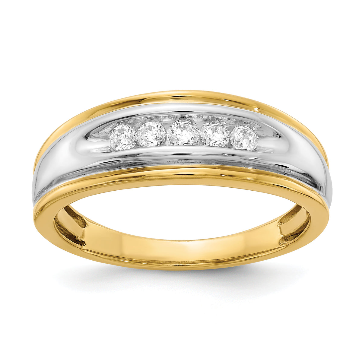 14k Two-tone Diamond Men's Ring-RM4413B-025-YWAA