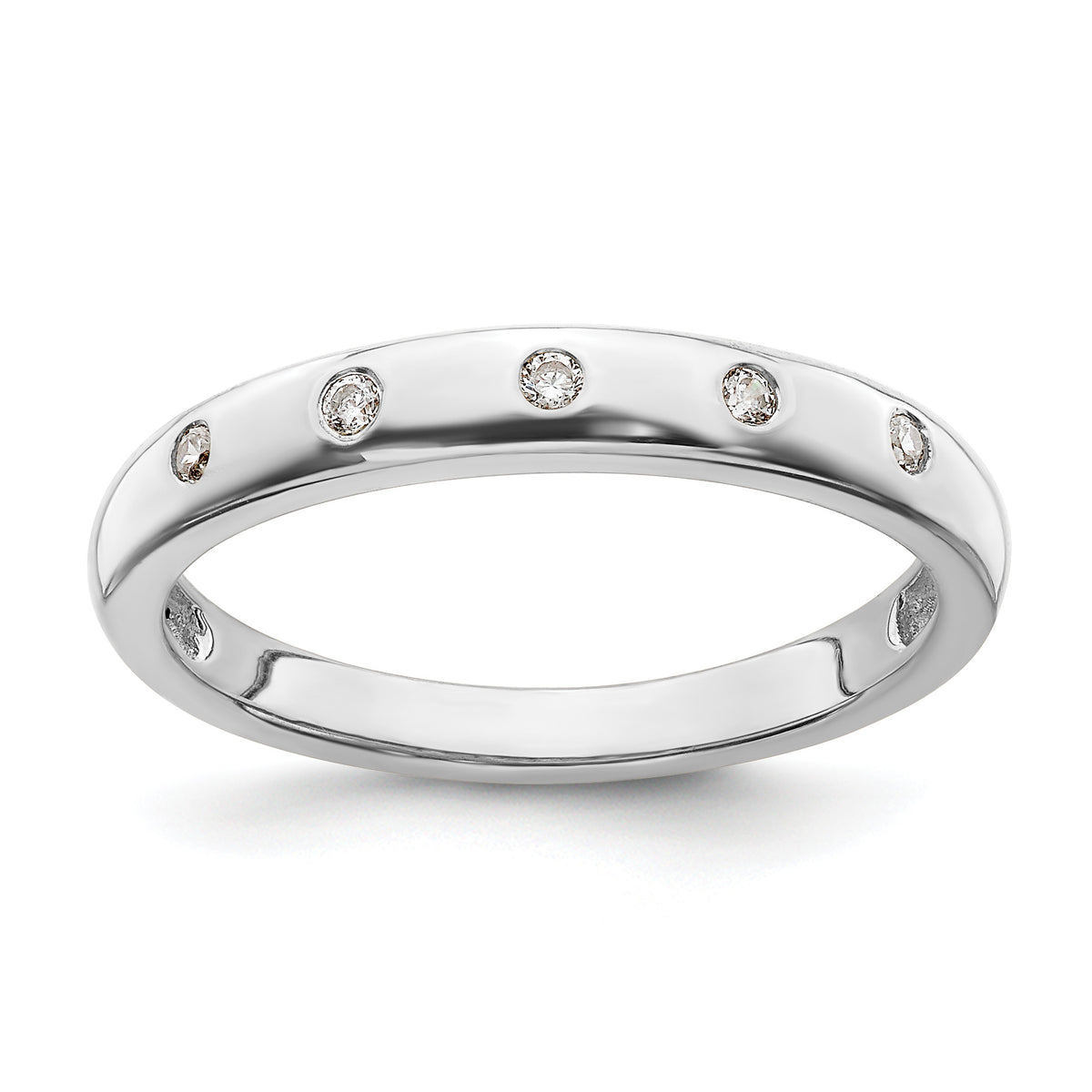 14k White Gold 5-stone Diamond Ring-RM5620-006-WA