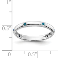 14k White Gold 6-stone Blue Diamond Band-RM5621