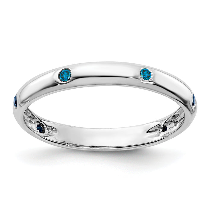 14k White Gold 6-stone Blue Diamond Band-RM5621-BD-010-WA