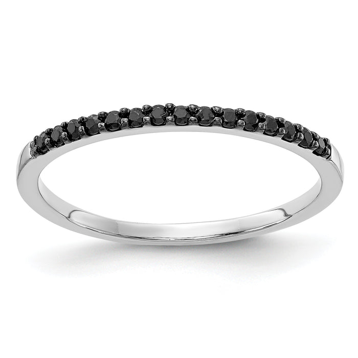 14k White Gold Black Diamond Band-RM5622-BK-013-WA