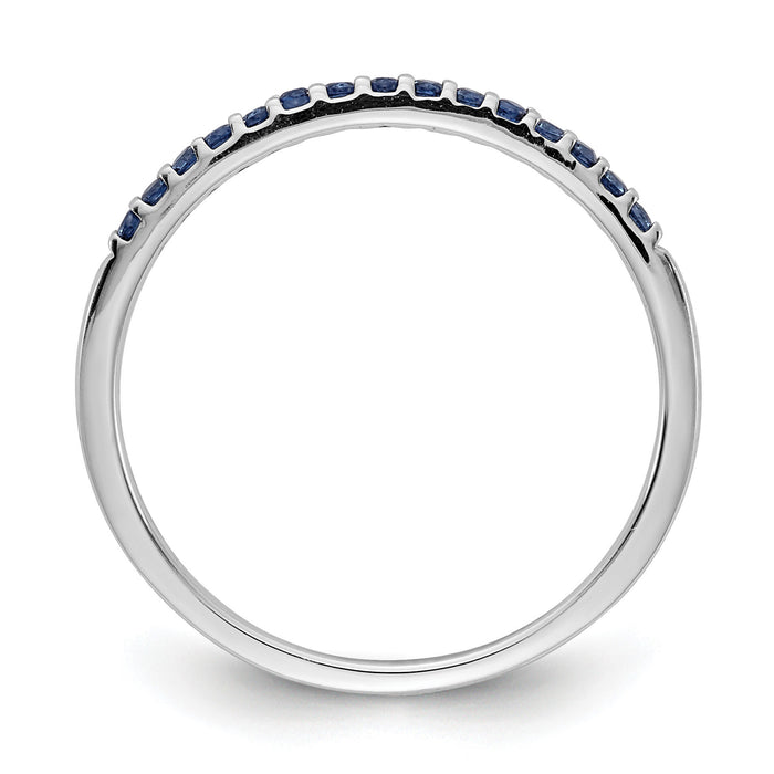 14k White Gold Blue Sapphire Band-RM5622