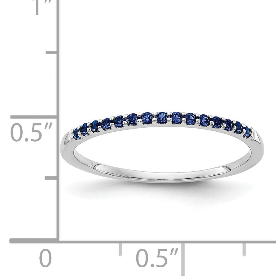 14k White Gold Blue Sapphire Band-RM5622