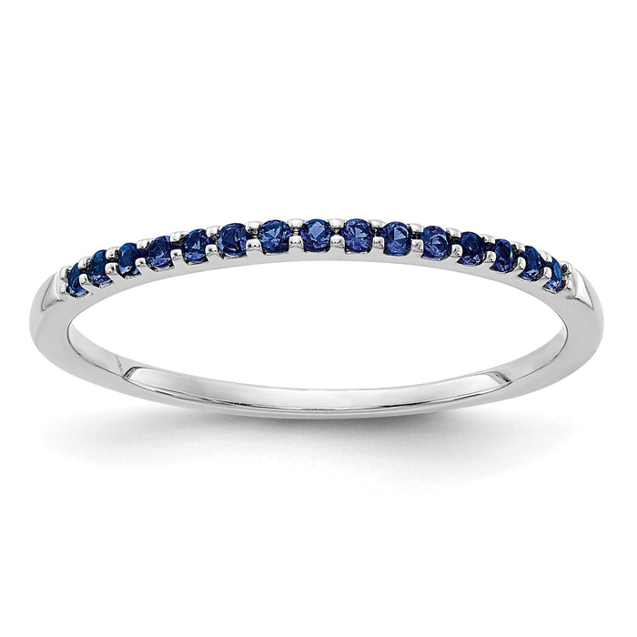 14k White Gold Blue Sapphire Band-RM5622