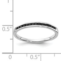 14k White Gold Black Diamond Channel Band-RM5623