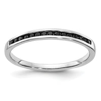 14k White Gold Black Diamond Channel Band-RM5623