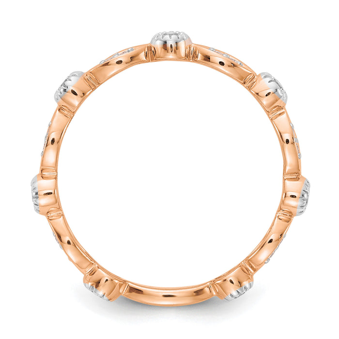 14k Rose Gold Diamond Fancy Band-RM5624