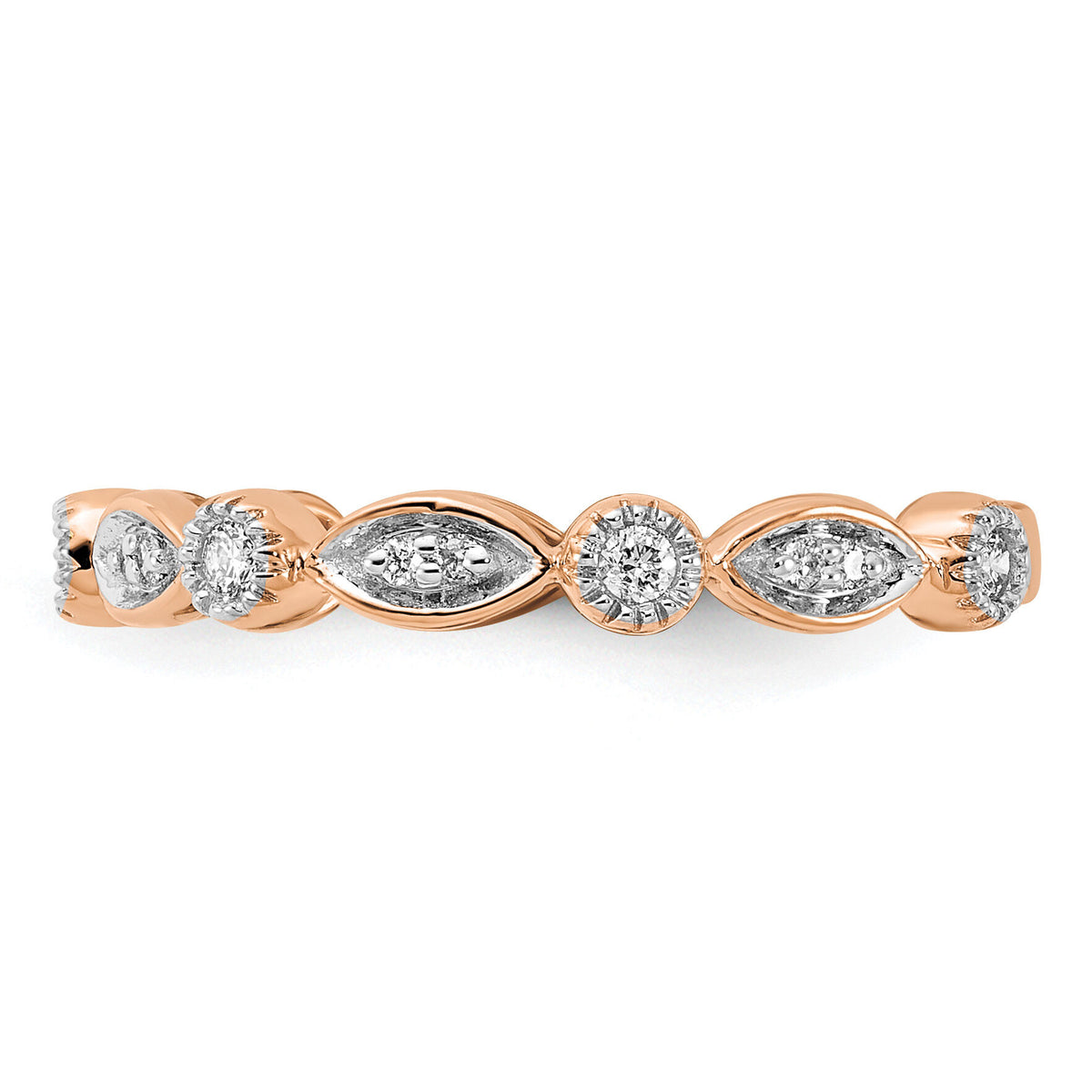 14k Rose Gold Diamond Fancy Band-RM5624