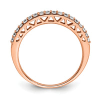 14k Rose Gold Polished Diamond Band-RM5626
