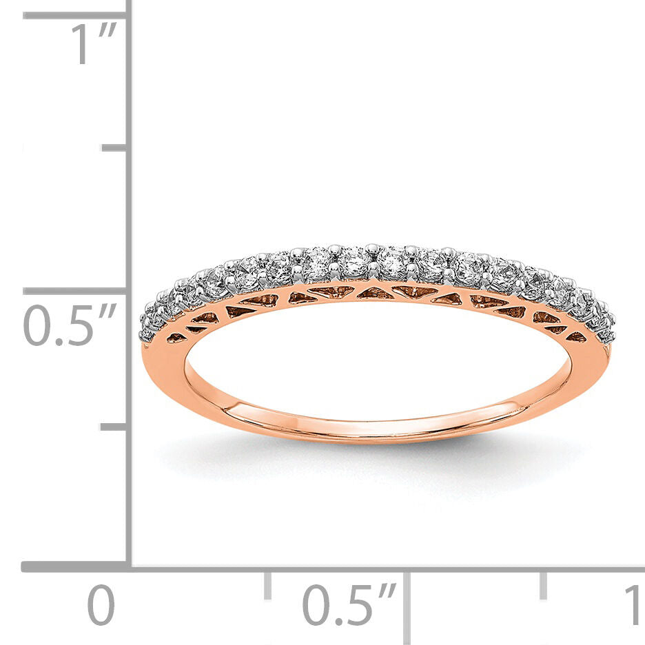 14k Rose Gold Polished Diamond Band-RM5626